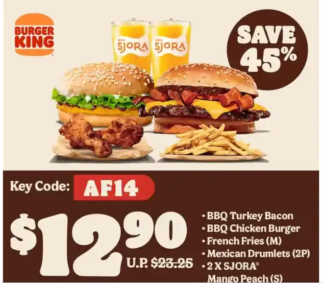 Burger King Beverages Menu Price 