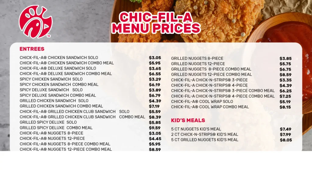 Chick-fil-A USA MENU PRICES UPDATED