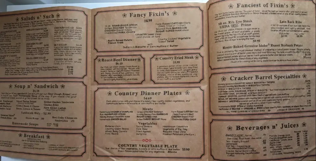 Cracker Barrel Family Meal Baskets Price Lists