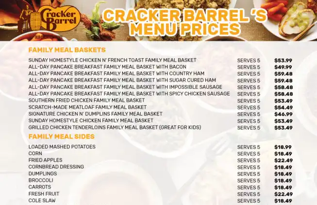 Cracker Barrel MENU PRICES USA UPDATED FEBRUARY 2024