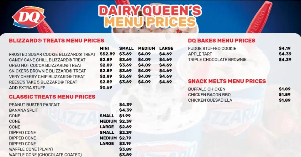 Dairy Queen MENU PRICES USA UPDATED FEBRUARY 2024