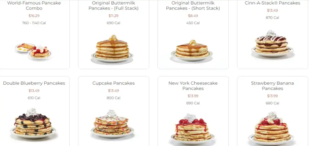 IHOP Combos Updated Menu