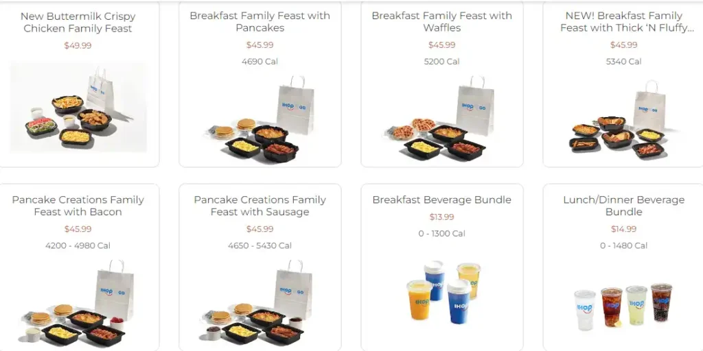 IHOP Family Feasts Price List