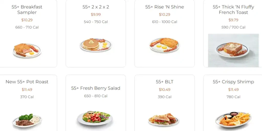 IHOP 55+ Menu Updated Prices