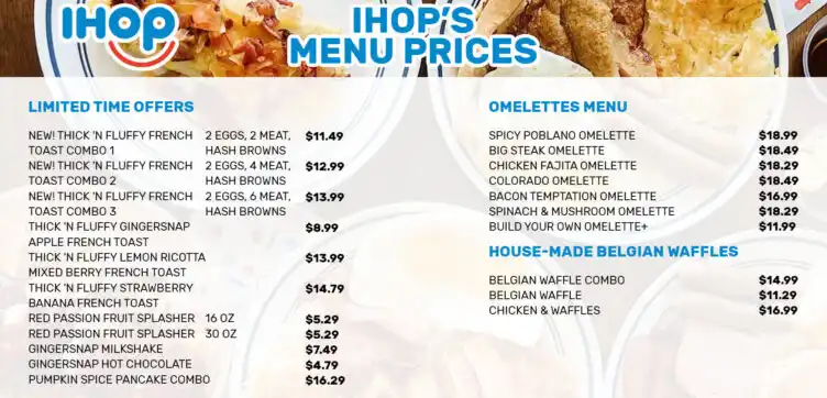 IHOP MENU PRICES USA UPDATED 2024