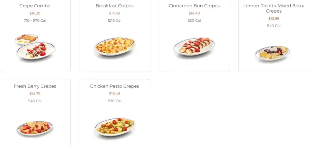 IHOP Combos Updated Menu