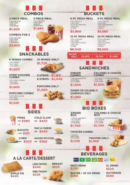 KFC Bowls & Pot Pies Menu and Prices