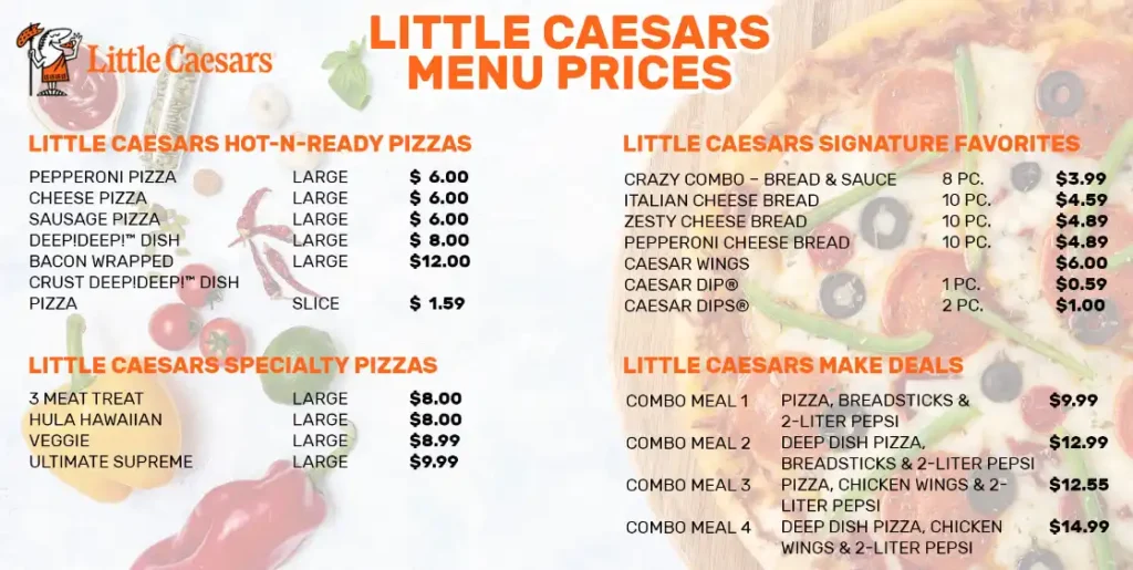 Little Caesars MENU PRICES USA UPDATED 2024