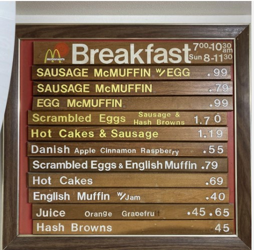 McDonald’s MENU Breakfast Combo Meals