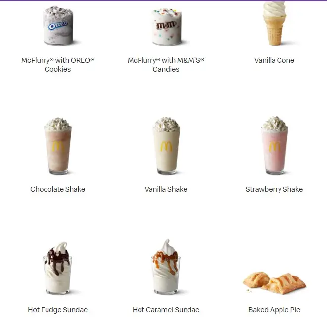 McDonald’s With Latest Menu Sweets and Treats