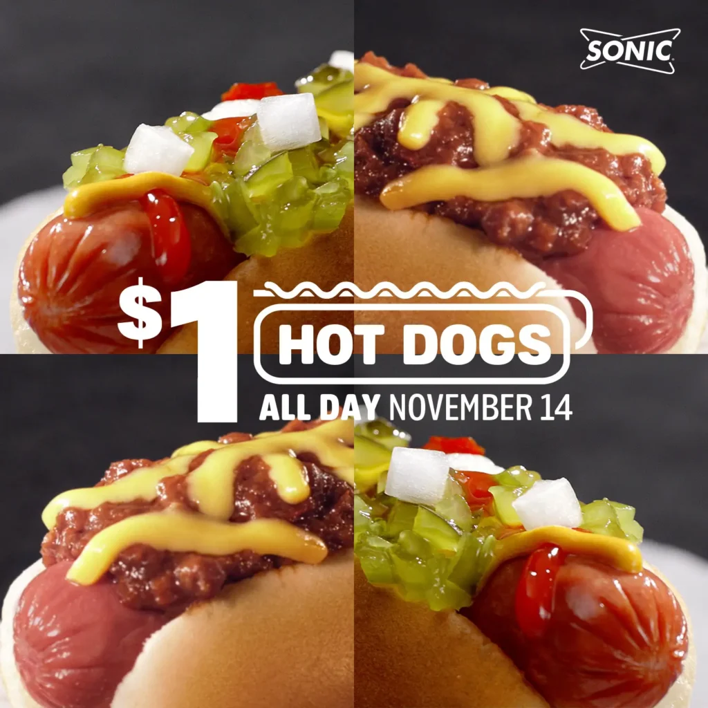 Sonic Hot Dogs Updated Menu