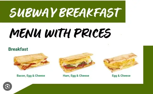 Subway Breakfast Updated Menu Prices