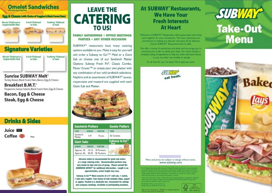 Subway Fresh Melts® Menu and Prices