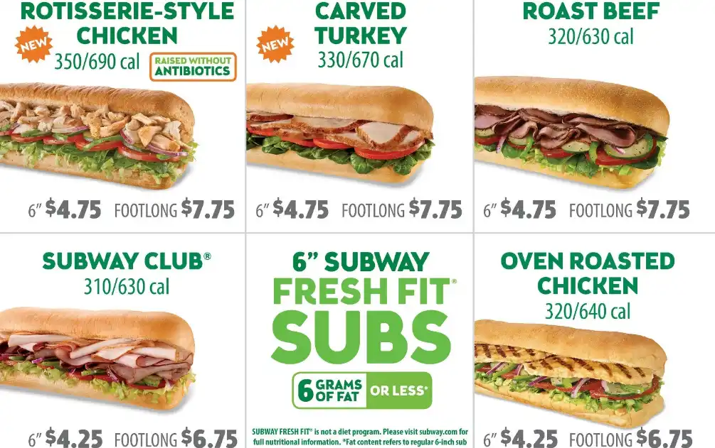 Subway No Bready Bowls™  Prices