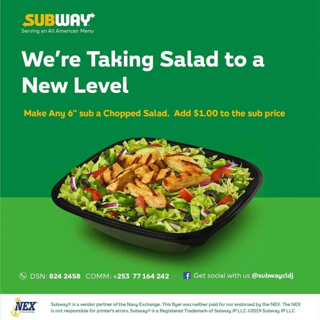 Subway Salads Prices Updated