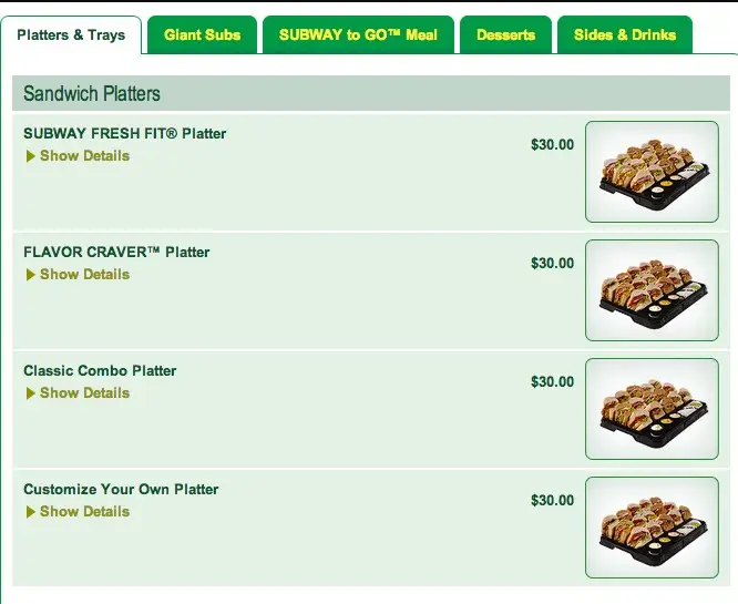 Subway Shareable Desserts Prices