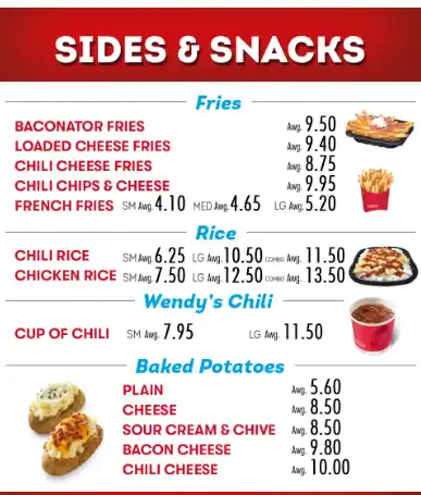 Wendy’s Fries & Sides Updated Price List