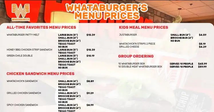 Whataburger MENU PRICES USA UPDATED FEBRUARY 2024