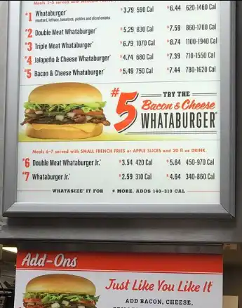 Whataburger Most Popular Menu Items with Prices