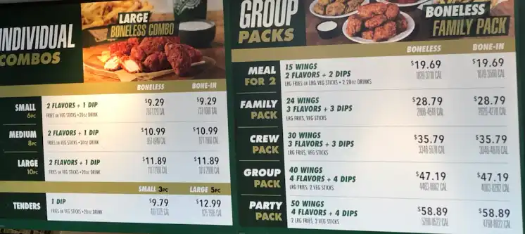 Wingstop Combos Prices Updated 