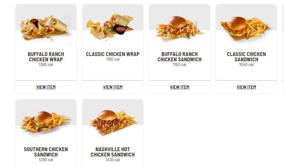 Buffalo Wild Wings Wraps & Tacos MENU