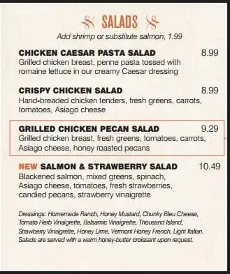 Cheddar’s Salads With PRICES