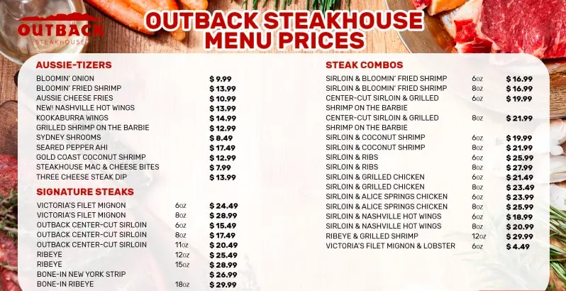 Outback Steakhouse MENU 