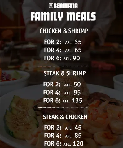 Benihana family meals price