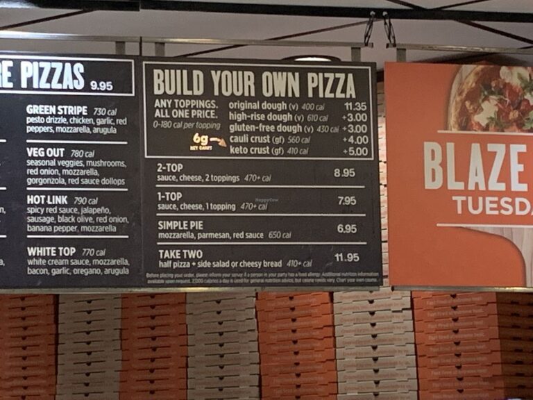 Blaze Pizza MENU PRICES USA UPDATED APRIL 2024