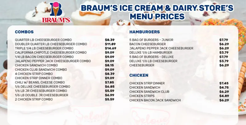 Braum’s MENU PRICES USA UPDATED 