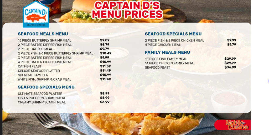 Captain D’s MENU PRICES 