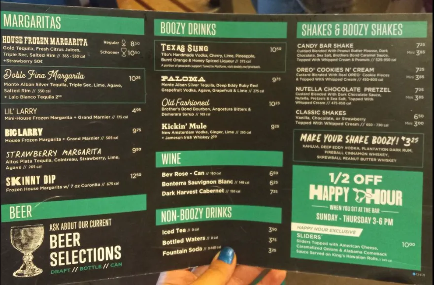 Hopdoddy Burger Bar MENU PRICES USA