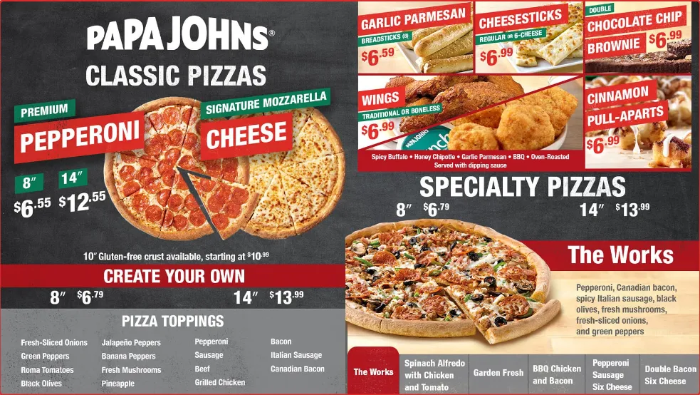 Papa Johns Extras With Price