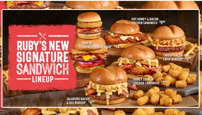 Ruby Tuesday Burgers & Sandwiches price