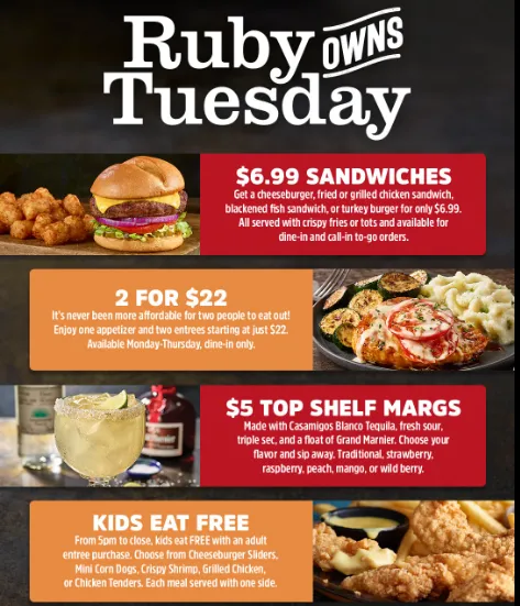 Ruby Tuesday MENU