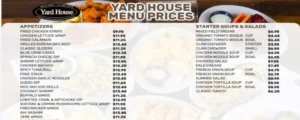 Yard House MENU PRICES USA